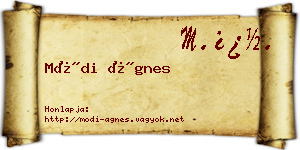 Módi Ágnes névjegykártya